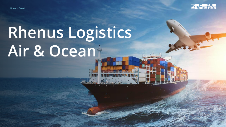 Image of a first page of company profile of Rhenus in Japan