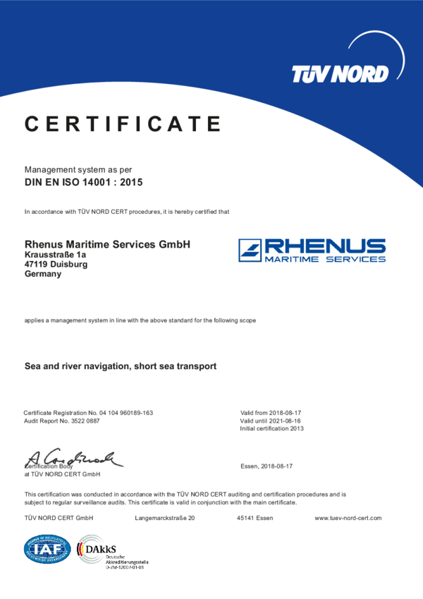 Preview of DIN EN ISO 14001:2015 certification for environmental management standards