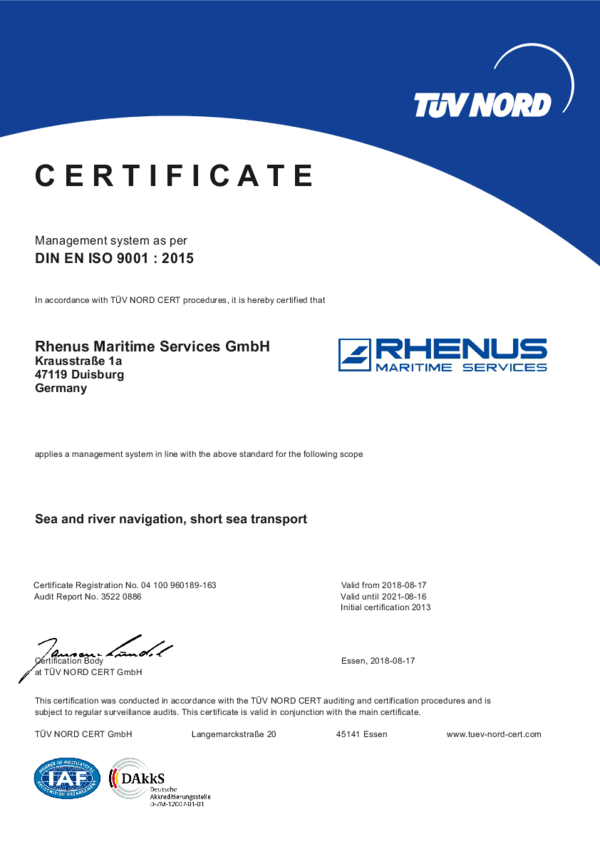 Preview of DIN EN ISO 9001:2015 certification for quality management standards